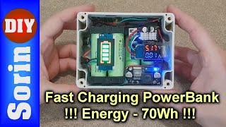 DIY Fast Charging PowerBank  70Wh AFC QC20 QC30 FCPSCP [upl. by Salem562]