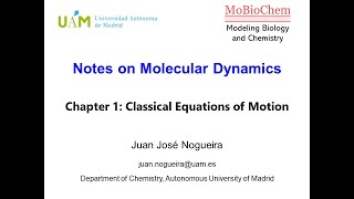 Molecular Dynamics  chapter 1 Equations of Motion [upl. by Herta]