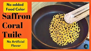 Kesar Coral Tuile How To Make Saffron Coral Tuile Recipe Simple Dessert Garnish [upl. by Diarmuid229]