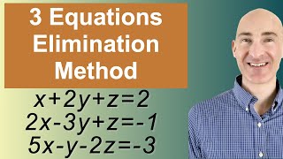 Solving Systems of 3 Equations Elimination [upl. by Hamrah]