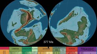 Plate tectonics Paleogeography amp Ice Ages dual hemispheres [upl. by Quinn388]