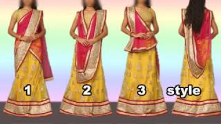 How to Wear Lehenga with Different Style of Dupatta Draping [upl. by Uel818]