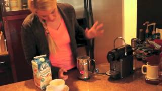 Nespresso Aeroccino Plus Frother Review Frothing Almond Milk [upl. by Ynatsed491]